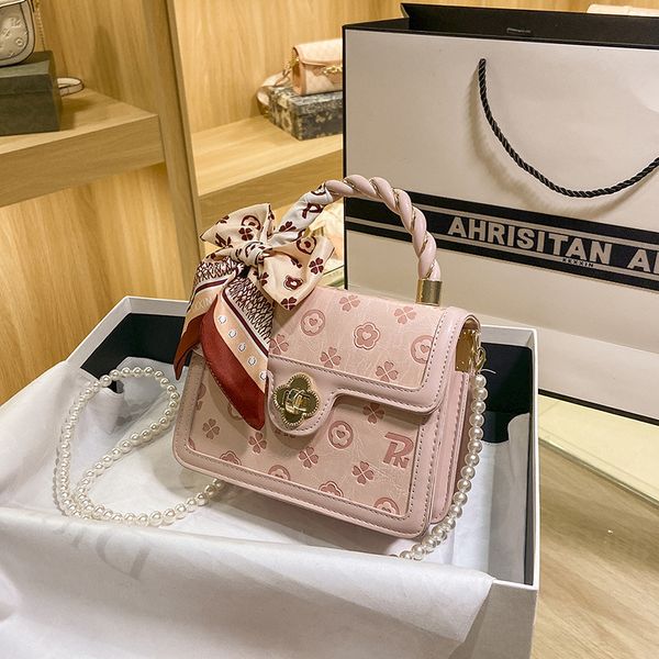 

luxury handbags summer versatile single shoulder messenger bag women's 2021 new fashion niche design old flower silk scarf soft leather