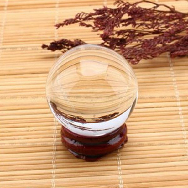 

novelty items 40/30mm magic sphere crystal ball glass healing transparent stone with base good luck home decoration balls