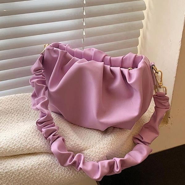 

evening bags pleated underarm bag 2021 summer high-quality pu leather women's designer handbag pretty girl shoulder messenger travel
