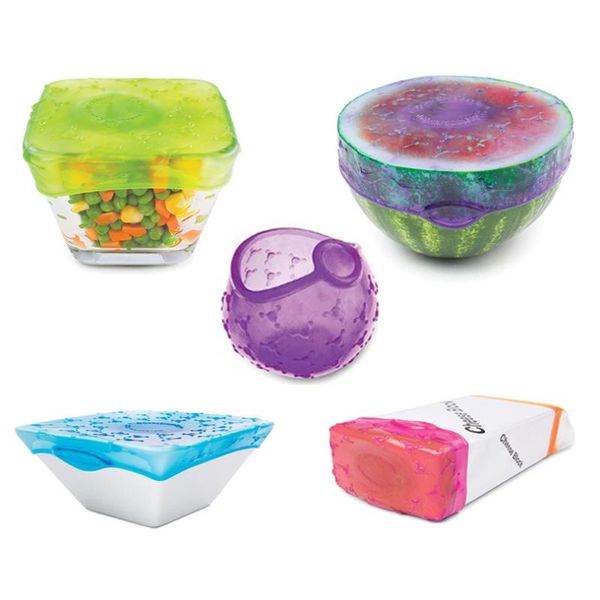 

food savers & storage containers reusable cling wrap healthful silicone preserves 4 pcs kitchen fruit film stretchable snack egn272