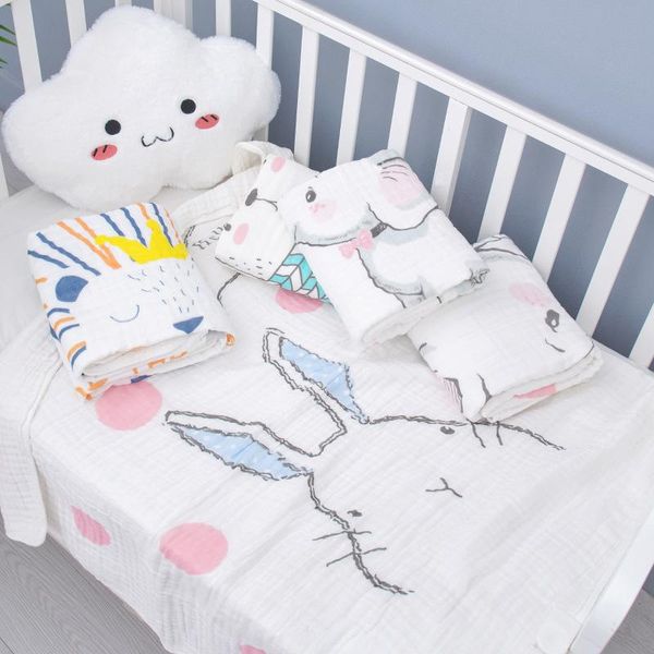 

blankets & swaddling baby bath towels six layers born cart quilt cartoon animal cotton gauze seersucker wrap boys girls receiving blanket