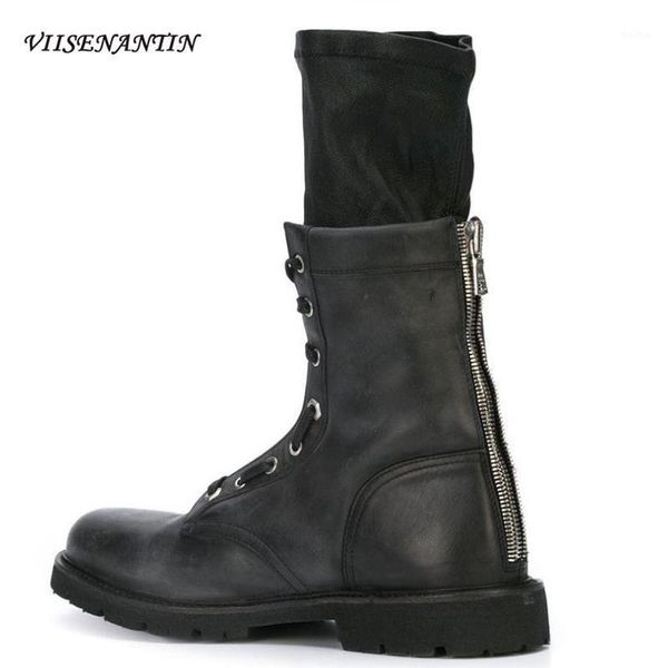 

boots style low-heel cross strap casual full leather back zipper short ankle large size handmade women motorcycle1, Black
