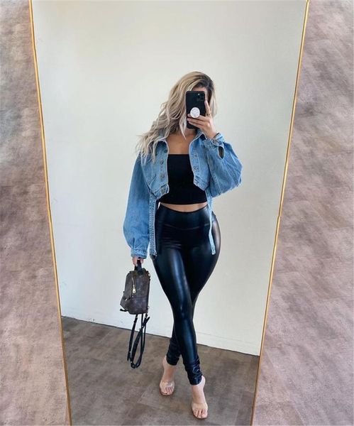 

denim jacket simple lace-up women's slim retro ladies cropped fashion jackets, Black;brown