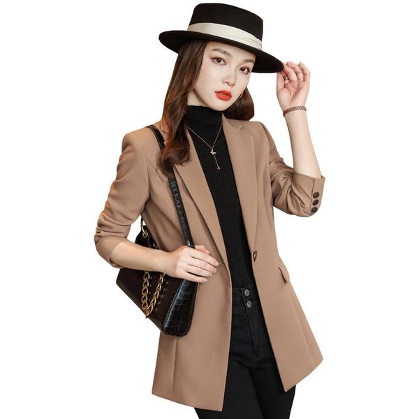 

women's suits & blazers women notched collar formal blazer ladies arrival fall winter black khaki single button slim work jacke, White;black
