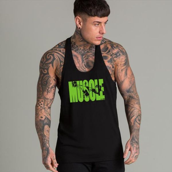 

bodybuilding clothing cotton gyms stringer tank men fitness vest sleeveless shirt y back sportswear workout singlets, White;black