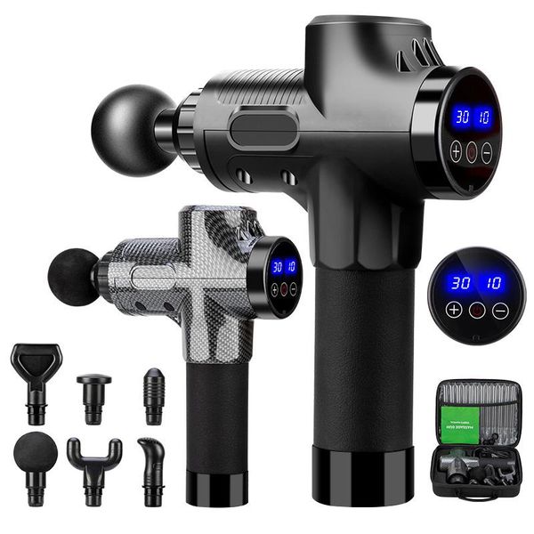 

massage gun 30 gears for neck and back muscle relax whole body relaxation fitness with 6 heads massager