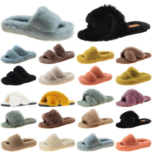 

fashion luxury women slides slippers womens comfortable loafer black yellow slide slipper flat flip flops size 35-40 color44
