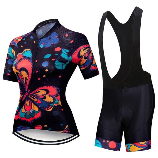 

racing sets 2021 pro women cycling set mtb bike clothing bicycle clothes ropa ciclismo wear team jersey, Black;blue