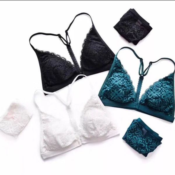 

bra set 1636 style fashion suit insert y-type front button girls underwear, Red;black