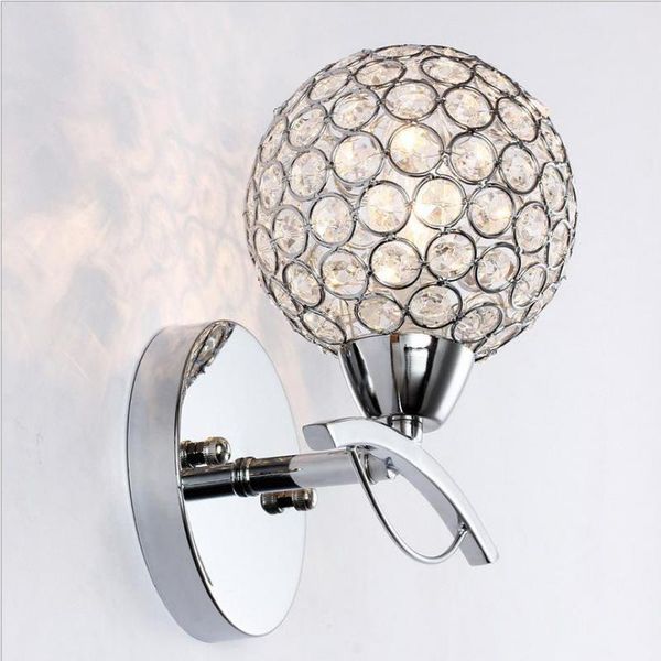 

wall lamp modern simple crystal creative fashion bedroom bedside restaurant hall lantern kitchen sconce lights