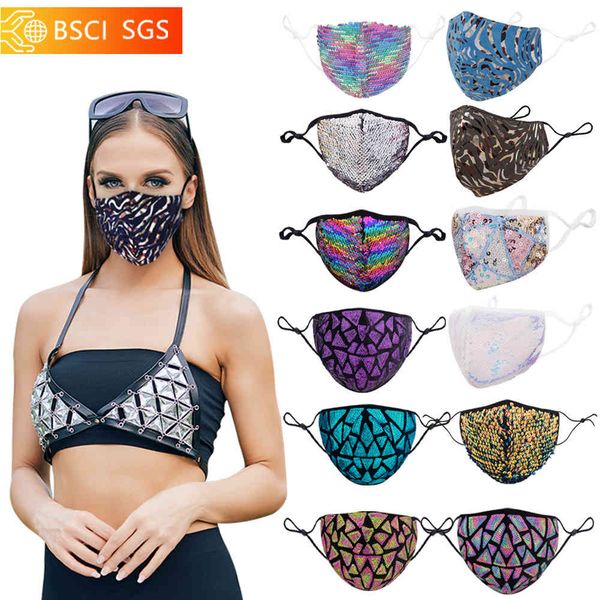 

mask cloth cotton washable printed lace filter sequin mask adult