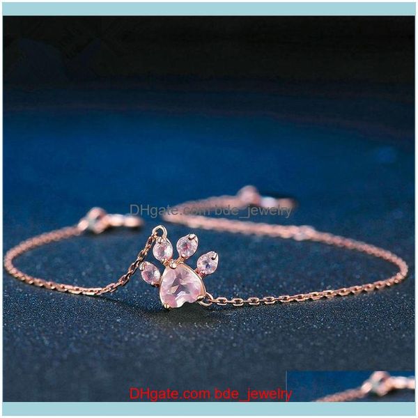 

charm jewelrycharm bracelets fashoin bracelet jewelry tassut cat dog claw lovely animal for women pulseras drop delivery 2021 ue8hq, Golden;silver