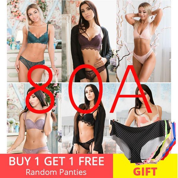 

bras sets 80a bra set buy more lace lingerie push up solid underwear embroidery and panty intimate, Red;black
