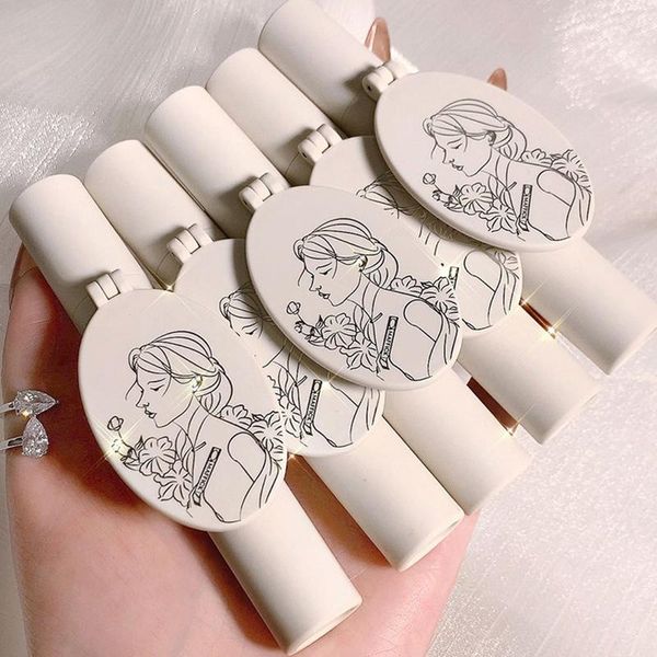 

lip gloss velvety matte lipstick with mirror long lasting nonstick cup not fade makeup cosmetics for girl women sana889