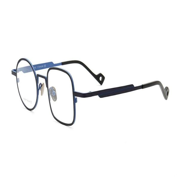 

fashion sunglasses frames pure titanium retro full rim myopia eyewear clear lens brand design goggle optical eyeglasses women men, Black