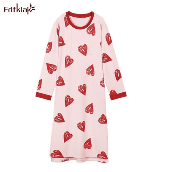 

women's sleepwear women night spring autumn sleepwear gowns female cute cartoon cotton gown plus size -3xl f27k, Black;red