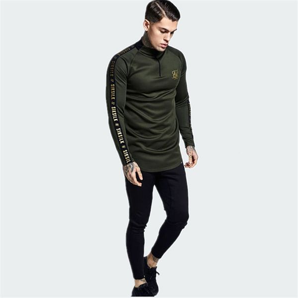 

men siksilk long sleeve casual t-shirt autumn sweatshirts hip hop, White;black