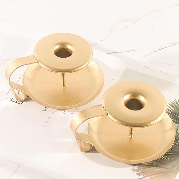 

candle holders iron gold plated pillar metal plate craft for wedding party festival candelabra art gift home decor