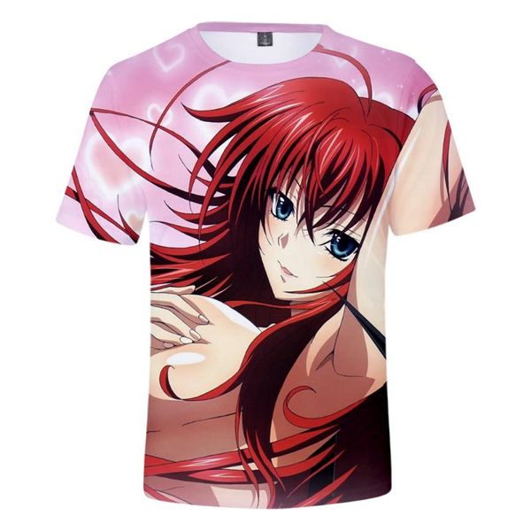 

women's t-shirt japan harajuku style highschool dxd 3d womens summer tshirt short sleeve, White