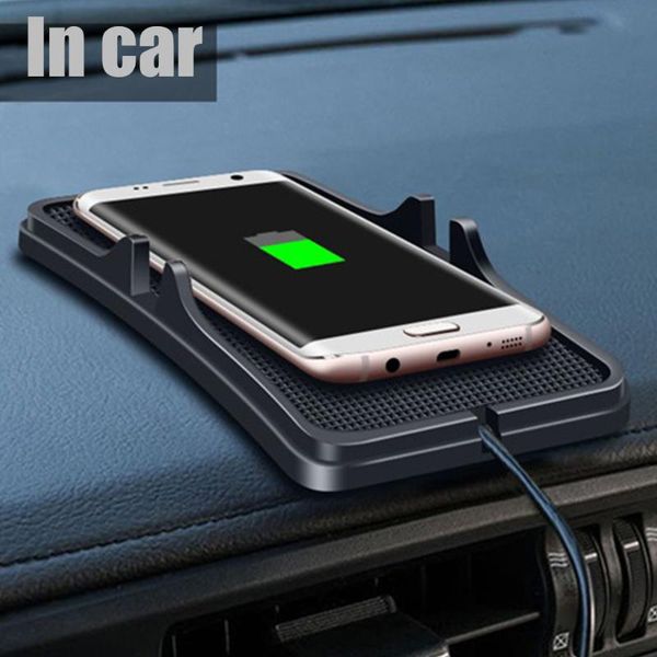 

cell phone mounts & holders qi wireless car charger for s8 plus dashboard holder mount non-slip silicone universal mat stand