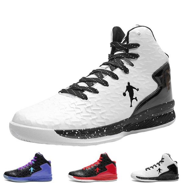 

boots male 3 colour basketball shoes sports breathable wearable sneakers shockproof athletic high-top, Black