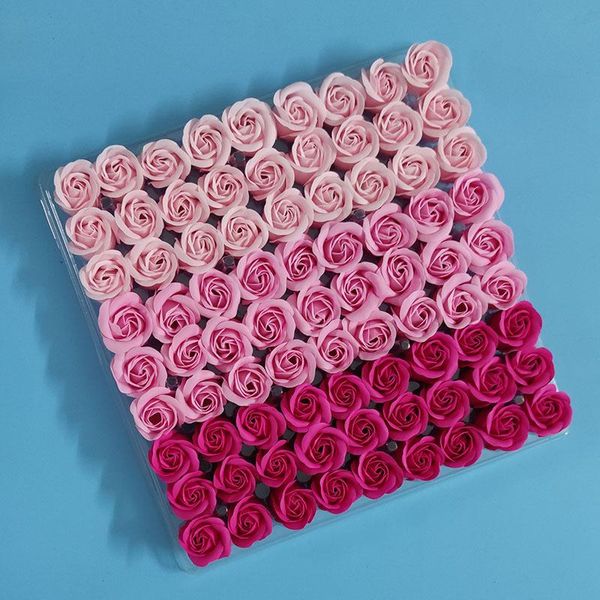 

decorative flowers & wreaths 81pcs rose bath body flower floral soap scented holding essential wedding valentine's day gift mix colors
