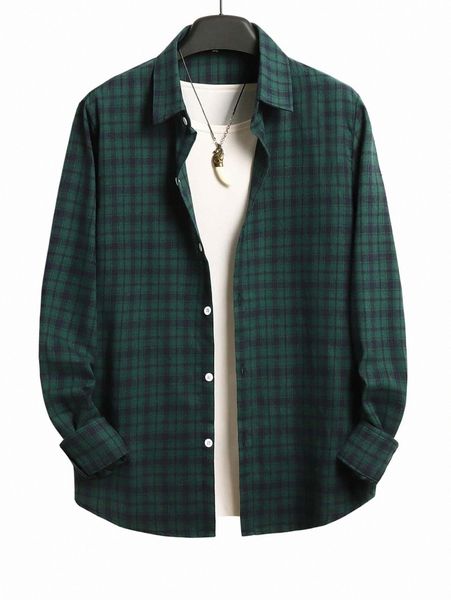

men plaid shirt without tee p4gt#, White;black