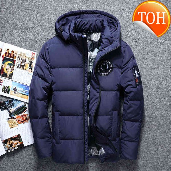 

coat men down jacket hooded casaco masculino inverno winter thin duck, Black