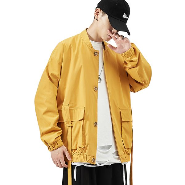

down men's fashion coats streetwear bomber cargo jacket, Black