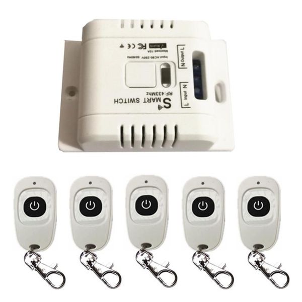 

remote controlers 433mhz radio frequency universal wireless control ac 220v 10 amp 2200w 1ch relay for garage,lighting automation keychain