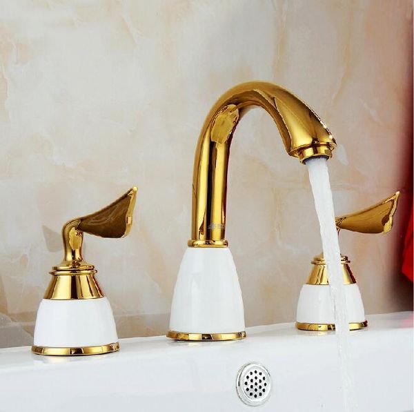 

pcs golden bathtub marble mixer taps luxury basin bf1003 bathroom shower sets