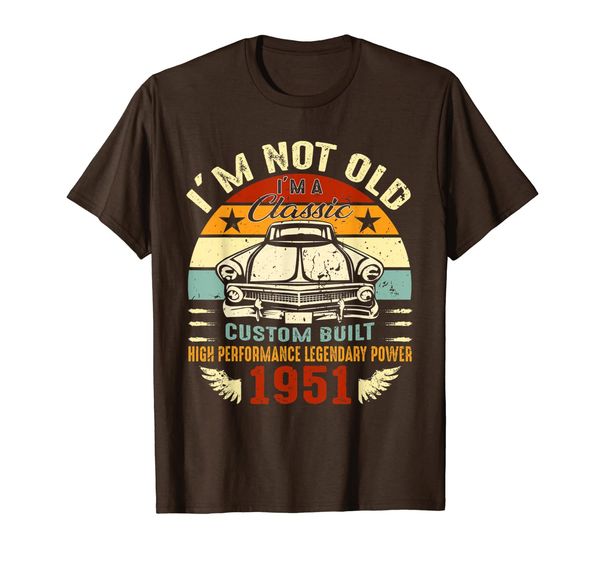

vintage 68th birthday gifts 68 years old classic 1951 tshirt, White;black