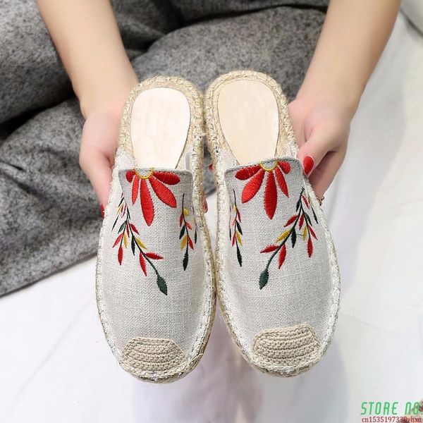 

women mules 2021 ladies ethnic slippers woman slides female casual outdoor shoes women's comfortable fashion footwear, Black