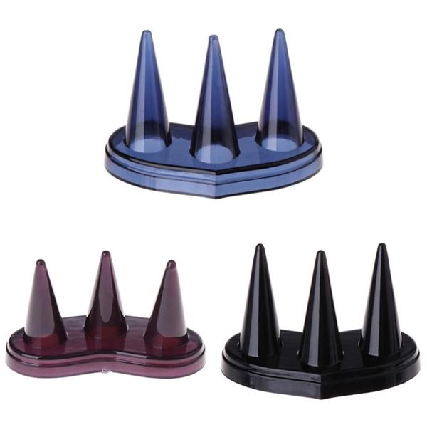 

jewelry pouches, bags finger ring display holder 3 mounts decor storage stand rack accessories, Pink;blue