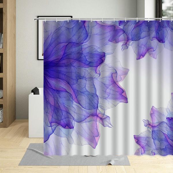 

shower curtains fantasy curtain emperament elegant purple flowers printed creative decoration mildew proof with hooks