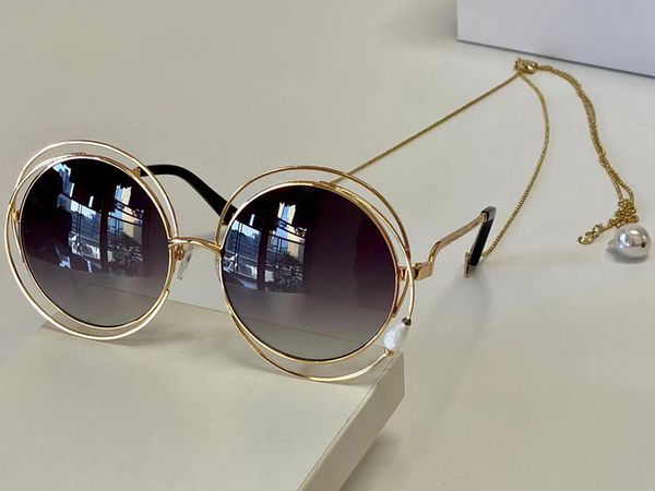 

women's round sunglasses double rim summer uv protection glasses retro chain pearls elegant women's sunglasses 1145, White;black