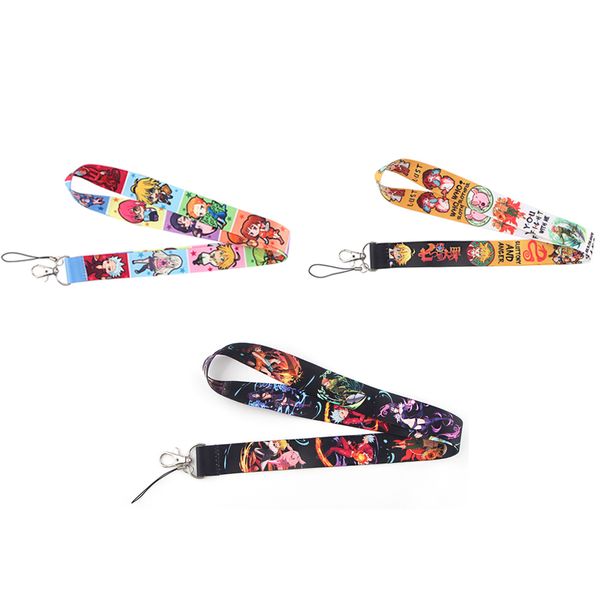 

10pcs/lot j1590 cute cartoon anime character neck straps lanyards for keys id card pass gym mobile phone usb diy badge holder, Silver