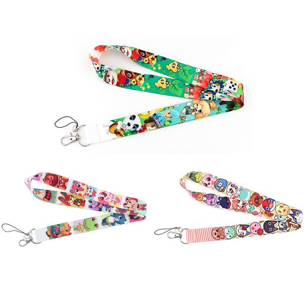 10 pçs / lote J2782 Animais dos desenhos animados Keychain Keychain Keys Badge ID Corda Corda Corda Kids Presentes Com Capa de Titular