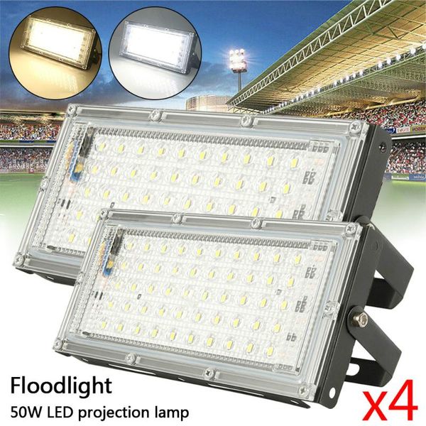 

floodlights 4pcs 50w led flood light ac 220v smd 2835 leds outdoor floodlight spotlight ip66 waterproof street lamp landscape lighting