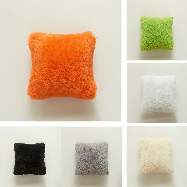 

solid soft plush faux fur wholesale decorative cushion throw pillows for home sofa car chair el room decoration cushion/decorative pillow