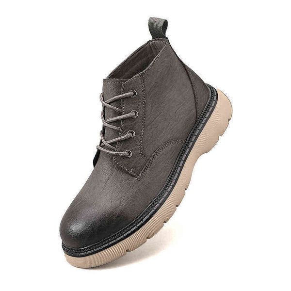 

fashion martin boots men's sho autumn and winter versatile fashion casual short high help thick soled british work
