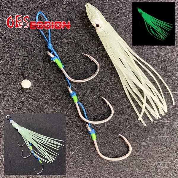

twin pike assist ocs hooks boat of 40g-1kg jig luminous inchiku double triple squid barbed fishing sea lure