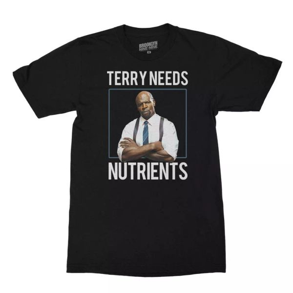 

brooklyn nine-nine terry needs nutrients men's t-shirt, White;black