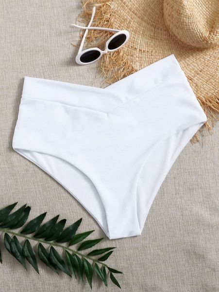 

plus high waisted bikini bottom a12v#, Black