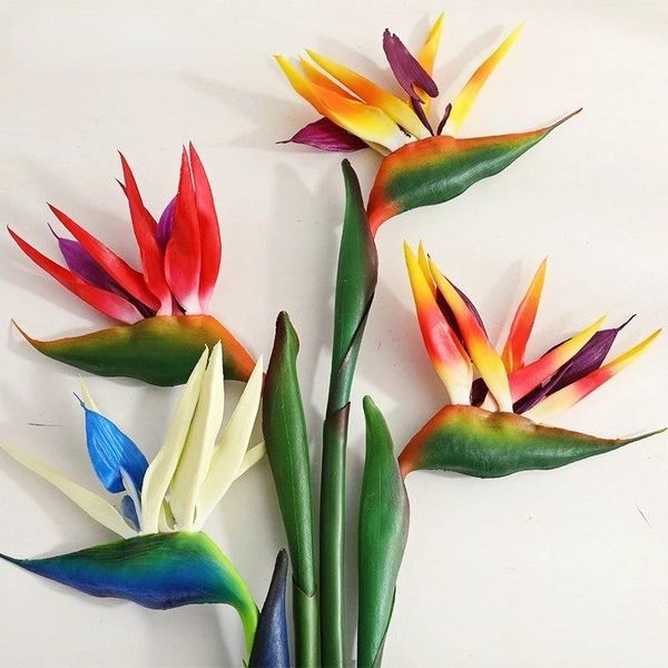 

decorative flowers & wreaths high-quality artificial flowers, single branch 80cm long, red pe little bird of paradise, homedecoration,vase f