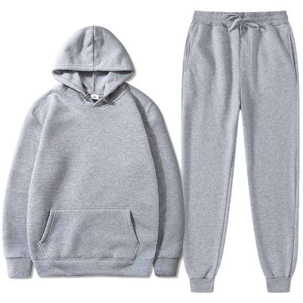 

men's tracksuits /women sets hoodies+pants hooded sweatshirt sweatpants fashion slim fit men set hoodie pant hip hop pullover hoody, Gray