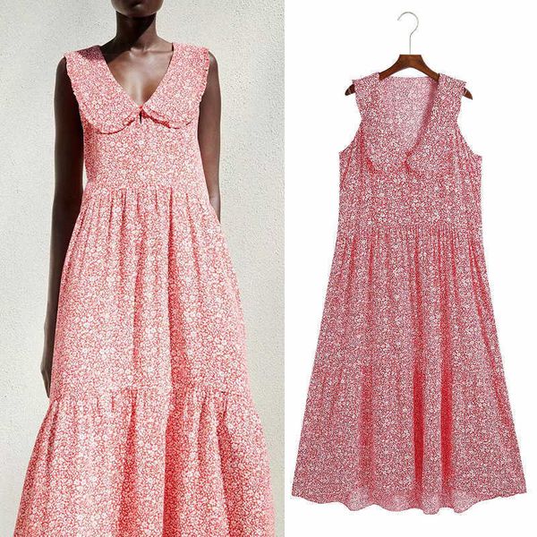 

za women dress summer fashion simple small floral sweet beauty casual chic street youth dres 210601, Black;gray