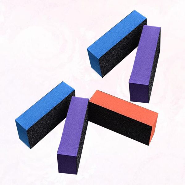 

nail files 5pcs three sided useful sponge practical manicure tools art supplies for female (mixed color)