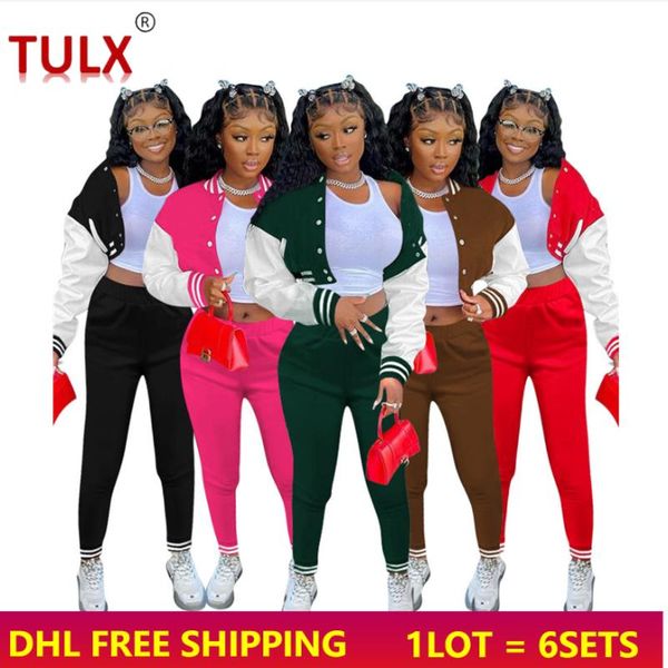 

women's two piece pants women tracksuit winter clothes baseball uniform crop jacket sweatpants 2 sets outfits thick warm sportswear bul, White