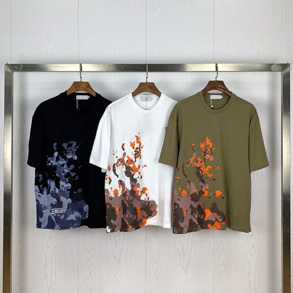 

men t shirt boy camouflage man casual short sleeve oversize trendy summer ins streetwear clothes loose letter print tee, White;black